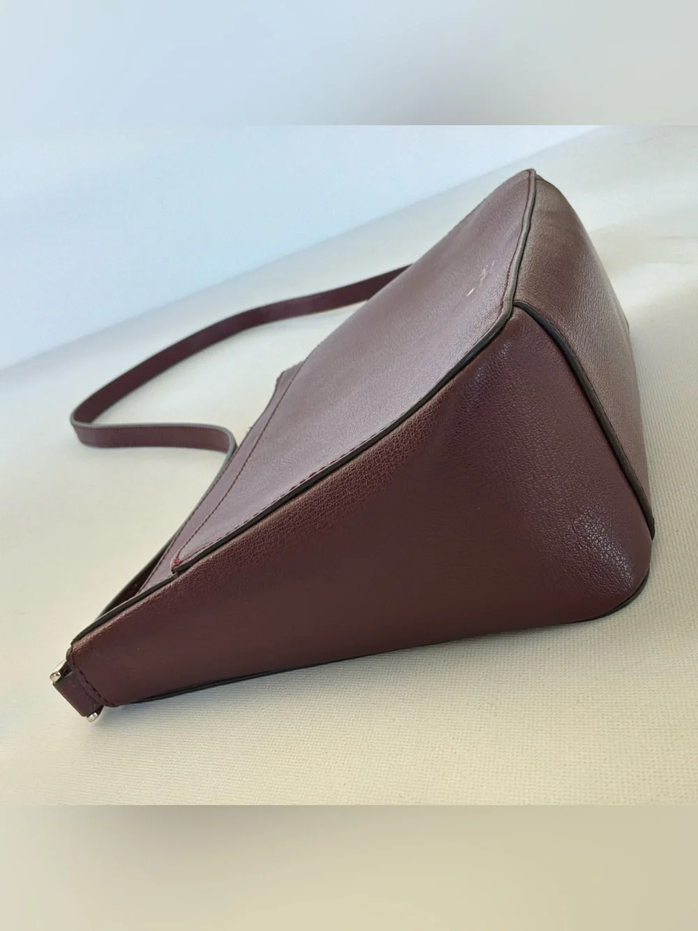 Kate Spade Adel Medium Top Zip Crossbody Bag Cherrywood Burgundy Leather